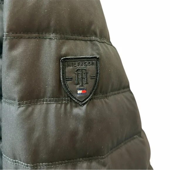 Tommy Hilfiger Women XXL Black Down Feathers Winter Puffer Jacket Faux Fur Hood - Picture 13 of 16